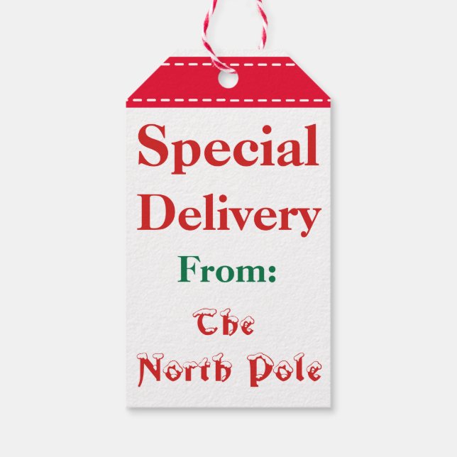 Juletiketterna North Pole Santa Presentetikett (Baksidan)