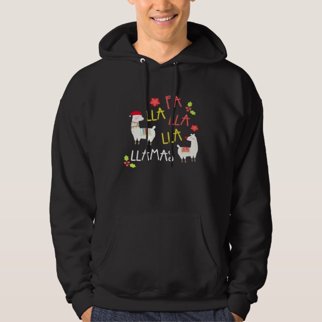 Julfa La Llama Singing Cute Hoodie (Framsida)