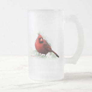 Julfågel Frostat Ölglas