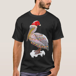 Julfågel Pelican Santa Hat Costume Bird Kärlek T Shirt