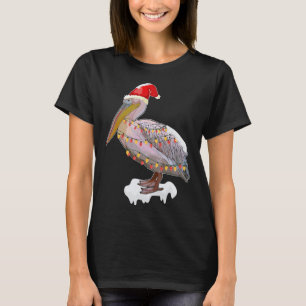 Julfågel Pelican Santa Hat Costume Bird Kärlek T Shirt