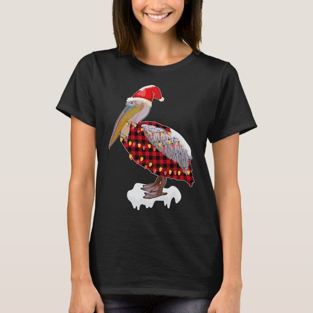 Julfågel Pelican Santa Hat Costume Bird Kärlek T Shirt (Framsida)