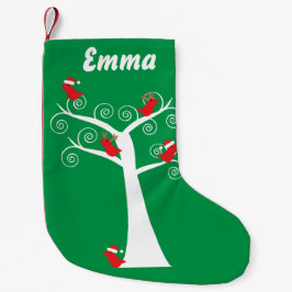 Julfåglar i Träd Liten Julstrumpa