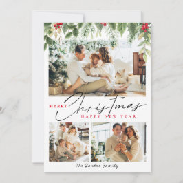 Julfamilj 3 kollage Fotovinterbär Julkort