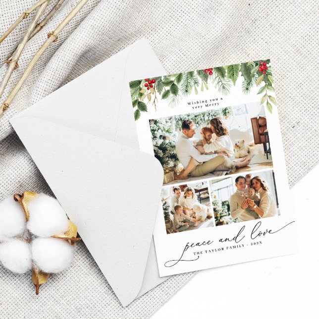 Julfamilj 3collage Photo Ram Helgdag Card Inbjudningar (Skapare uppladdad)