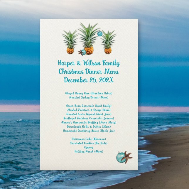 Julfamiljen Ananas Middag Party Menu (Skapare uppladdad)