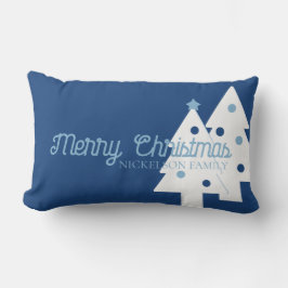 Julfamiljen Blue och White Lumbar Pillow Lumbarkudde