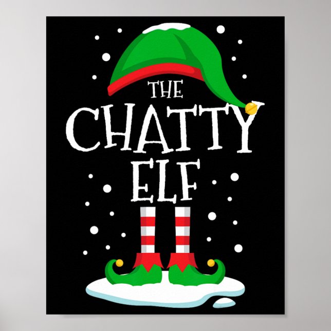 Julfamiljen Chatty Elf som matchar Julafton Grou Poster (Framsidan)