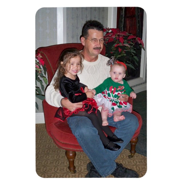Julfamiljen Fotomall 4 x 6 Barnbarn Magnet (Vertikal)