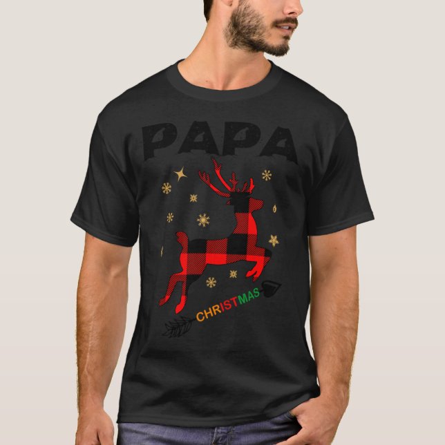 Julfamiljen Matching Family Reindeer Pappa T Shirt (Framsida)