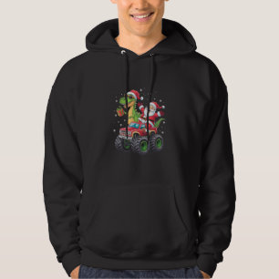 Julfamiljen Matching Santa Lastbil Dinosaur Hoodie