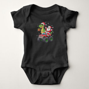 Julfamiljen Matching Santa Lastbil Dinosaur T Shirt