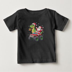 Julfamiljen Matching Santa Lastbil Dinosaur T Shirt