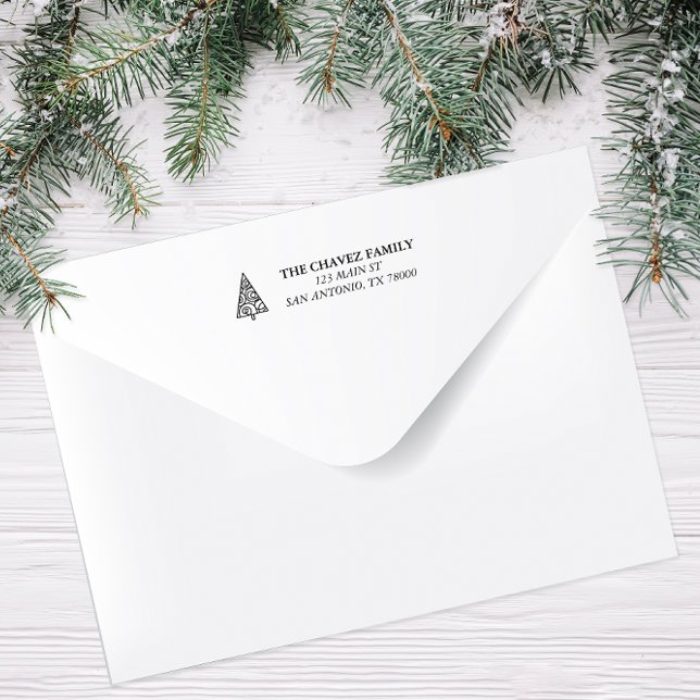 Julfamiljen Namn Returadress Självfärgande Stämpel (Skapare uppladdad)
