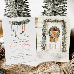 Julfamiljen Ornament Exchange Party Inbjudningar