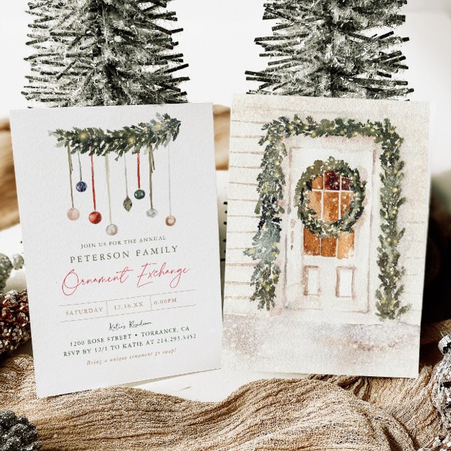 Julfamiljen Ornament Exchange Party Inbjudningar (Skapare uppladdad)