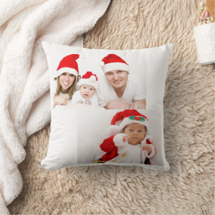 Julfamiljen Personlig Photo Collage Santa Kudde