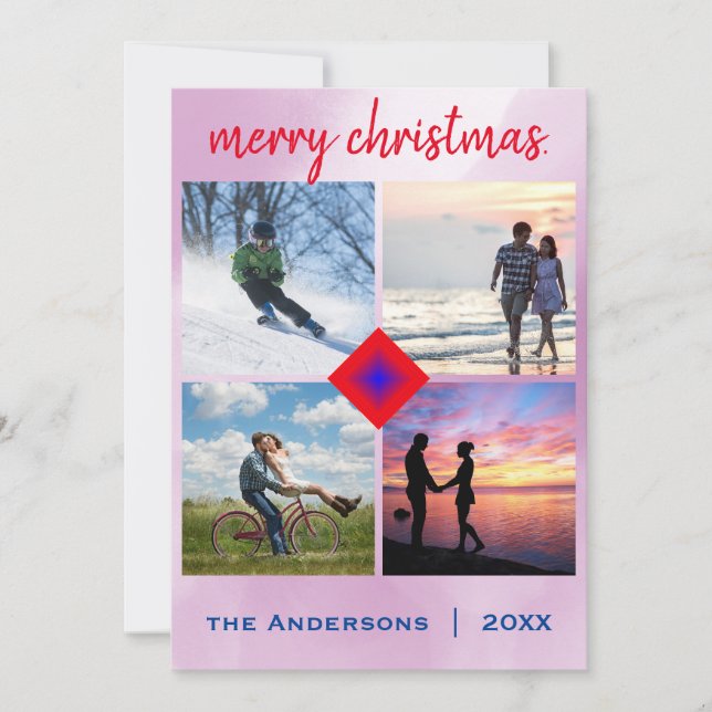 Julfamiljen Photo Candy cane Heart Inbjudningar (Framsida)