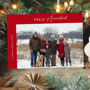 Julfamiljen Photo Feliz Navidad Red Julkort