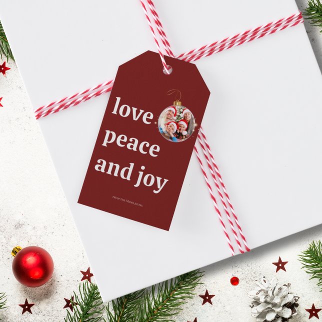 Julfamiljen Photo Kärlek Peace Joy Helgdag Presentetikett (Skapare uppladdad)