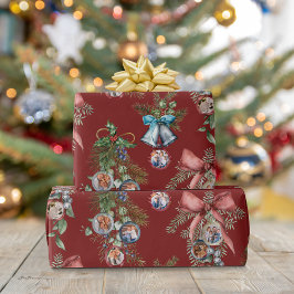 Julfamiljen Photo Ornaments Red Presentpapper