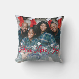 Julfamiljen Photo Peace Kärlek Joy Kudde