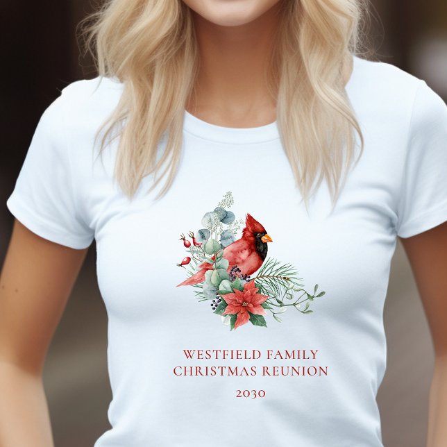 Julfamiljen Reunion Red Cardinal T Shirt (Christmas Family Reunion Red Cardinal Women's T-Shirt)