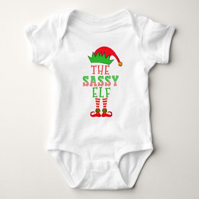 Julfamiljen Sassy Elf Matching Pajama T Shirt (Framsida)