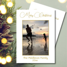 Julfamiljens foto Elegant Guld Merry