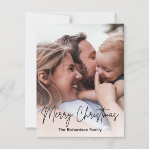 Julfamiljens foto - enkelt Modern Helgdag Card Julkort