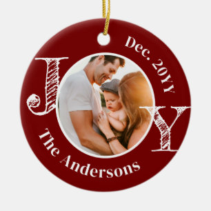 Julfamiljens foto Joy Modern Minimalist Julgransprydnad Keramik
