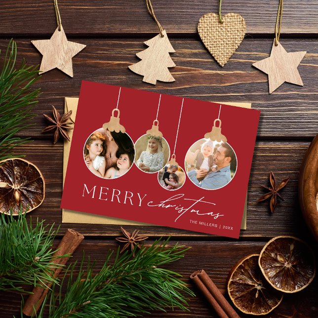 Julfamiljens fotokollage Ornament Helgdag (Christmas Family Photo Collage Ornament Holiday)