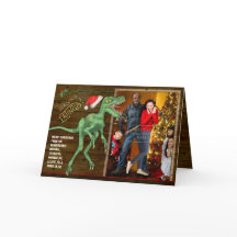 Julfamiljens fotokort | Funny Velociraptor