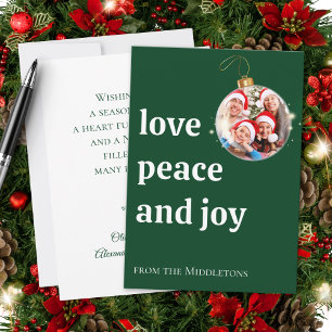 Julfamiljens fotopto Kärlek Peace Joy-Helgdag-kort Julkort