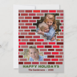 Julfamiljens kollage Bricks Julkort
