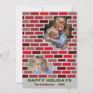 Julfamiljens kollage Bricks Julkort