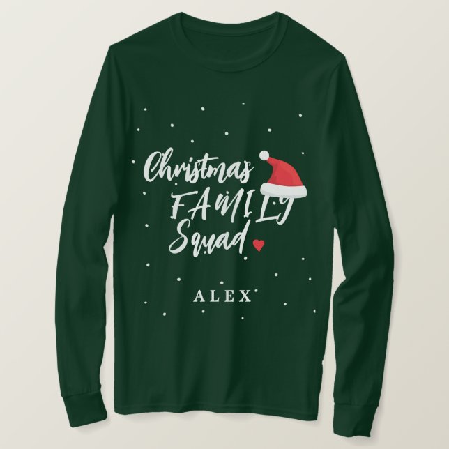 Julfamiljspatsen Santa åt ditt namn T Shirt (Design framsida)