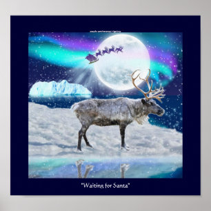 Julfantasi i Arktiska renar och Jultomten Poster