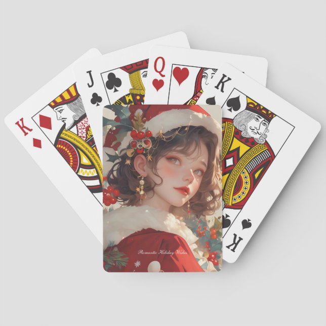 Julfantasi: Romantiska Helgdag Poker-kort Casinokort (Baksidan)