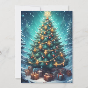 Julfantasiträd Julkort