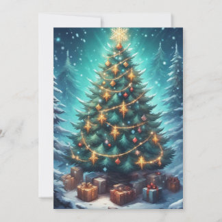 Julfantasiträd Julkort