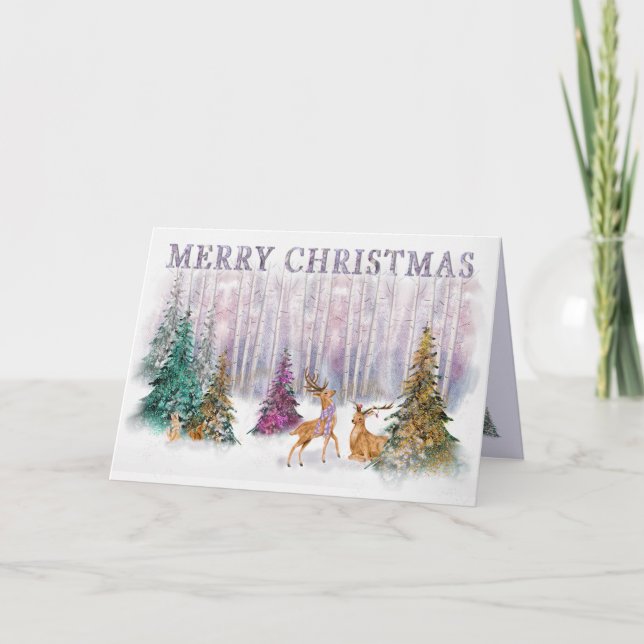 Julfantastiska skogar med vildlevande kort (Framsida)
