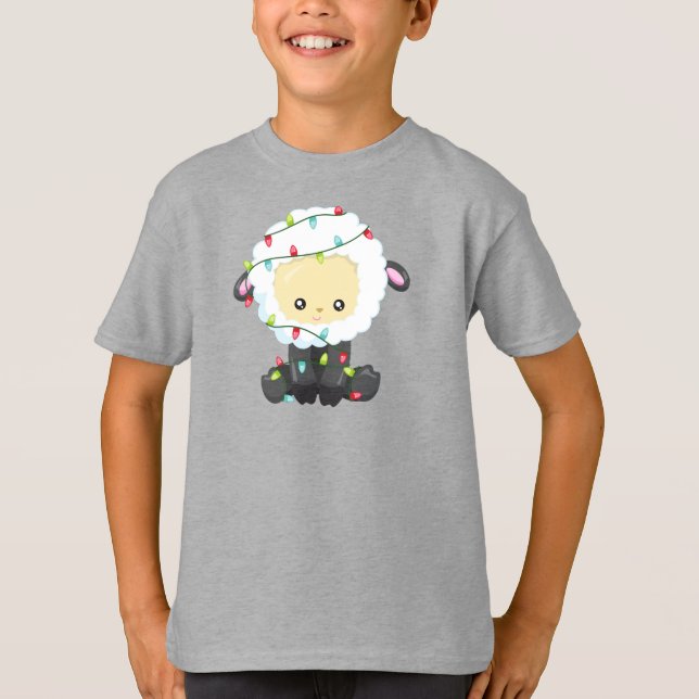 Julfår, Ljus, Cute Sheep T Shirt (Framsida)