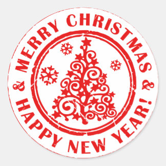 Julfärer eller Brev Sälar Runt Klistermärke