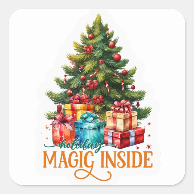 Julfärer Fyrkantigt Klistermärke (Framsida)