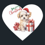 Julfärer Hjärtformat Klistermärke<br><div class="desc">God jul-klistermärken med en hund. Gör någons dag extra speciell i år med en handplockad God jul-dekal.</div>