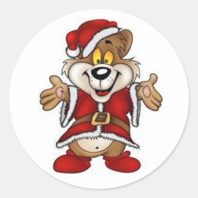 Julfärer/julklapp Runt Klistermärke (Framsida)