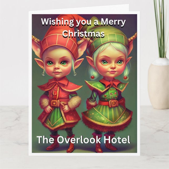 Julfårfunny GOD JUL OVERLOOK HOTEL Kort (Framsida)