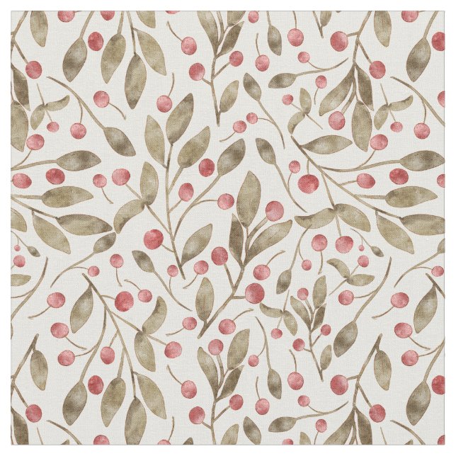 Julfärg Berries och botaniker Tyg (Närbild)