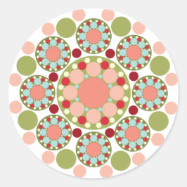 Julfärg Festive Ornament Flower Helgdag Runt Klistermärke
